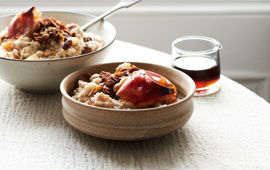 Pinhead Oat Porridge with apple and cinnamon